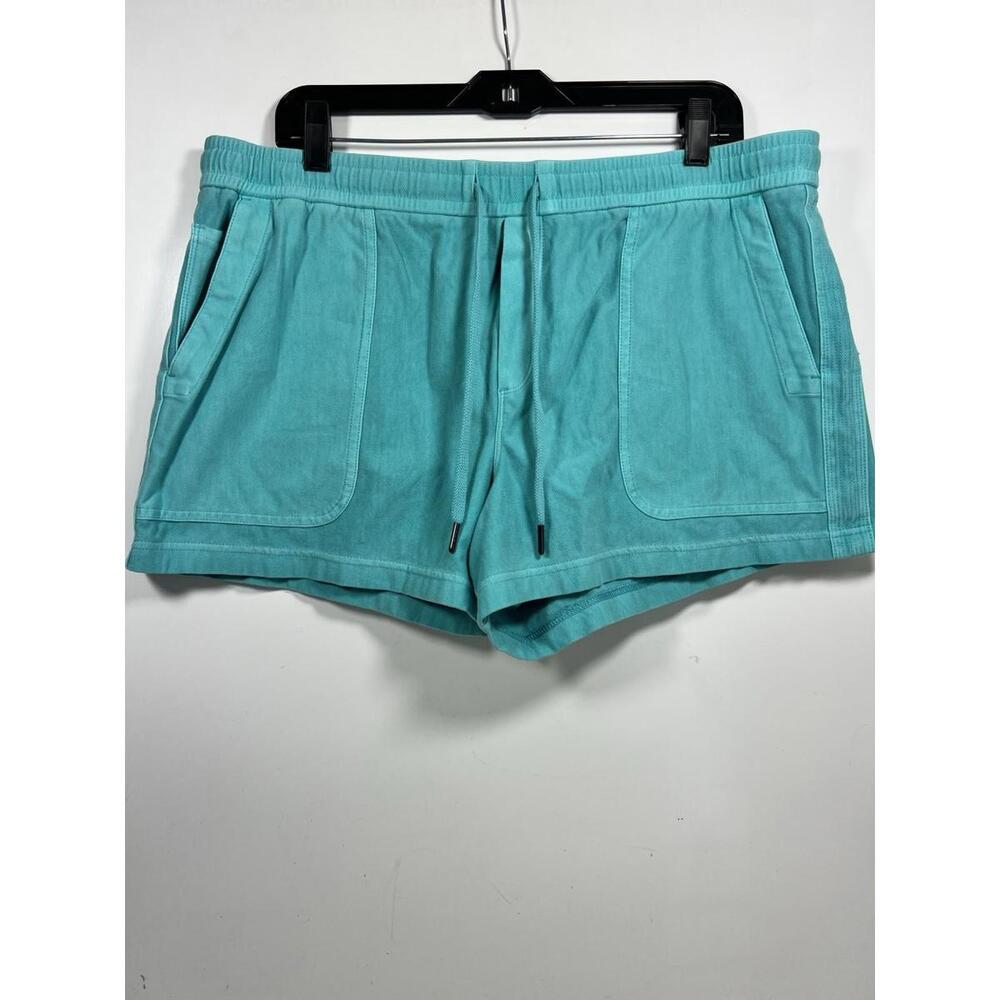 Athleta Farallon Jersey Drawstring Shorts Teal Sz XL Women